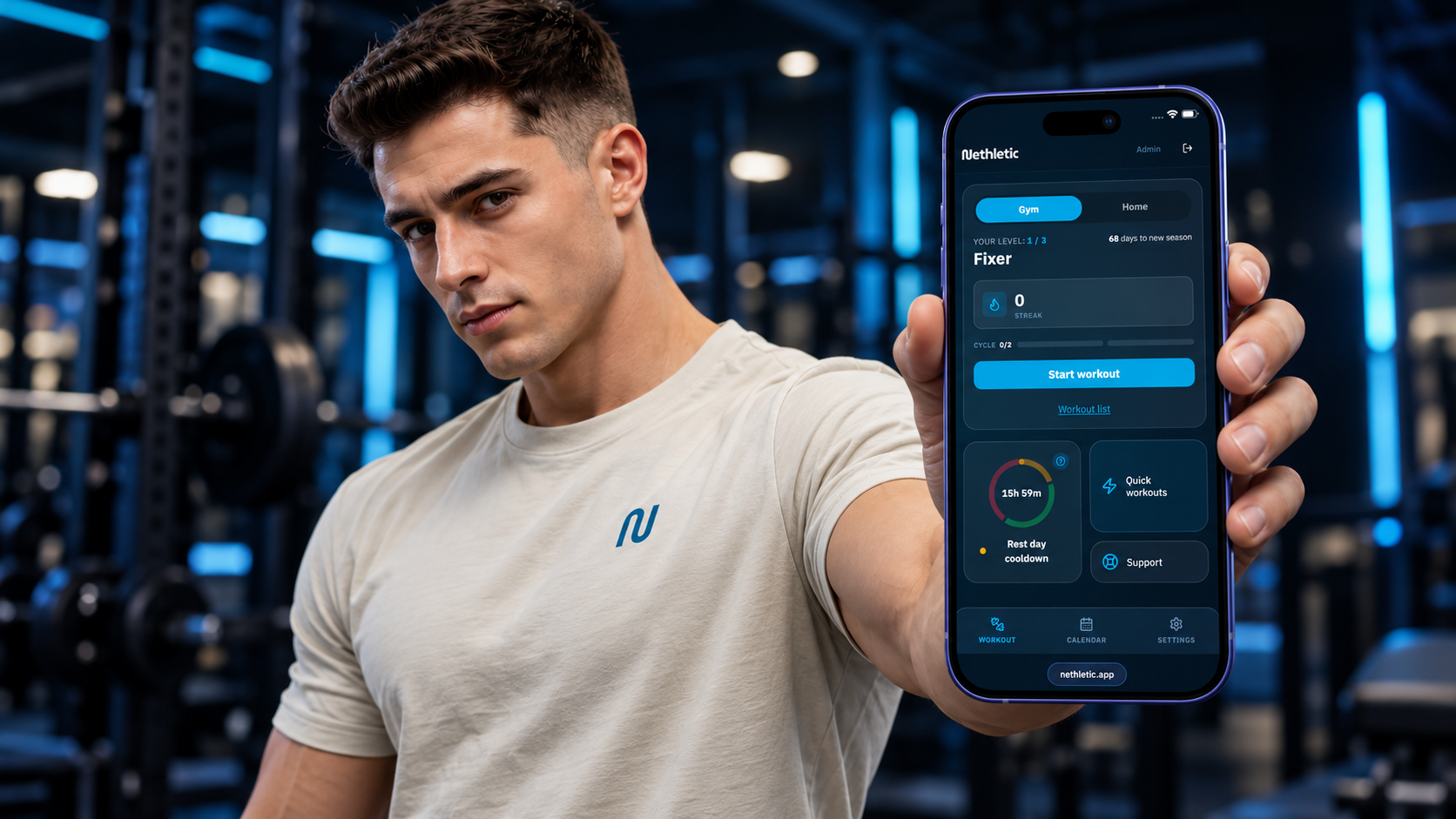 Nethletic athlete presenting the training app